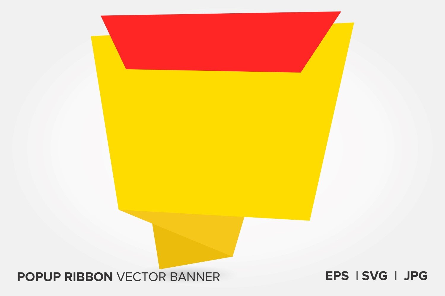 Yellow And Red  Color Popup Ribbon Vector Banner