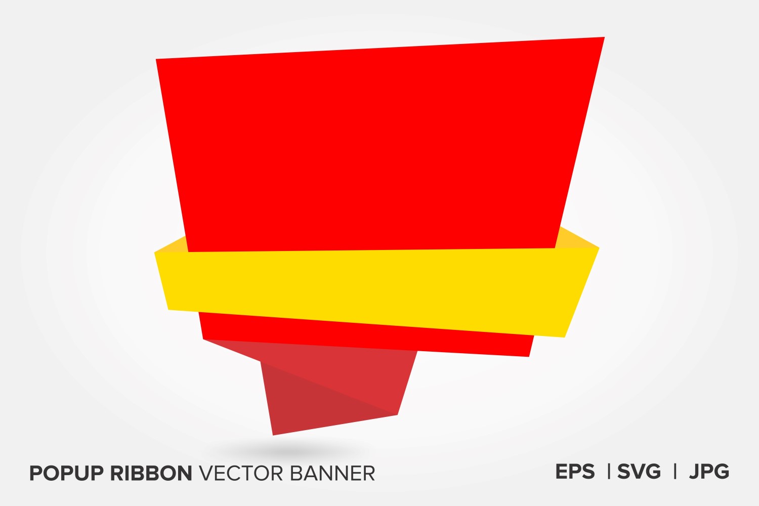 Yellow And Red Color Popup Ribbon  Vector Banner .