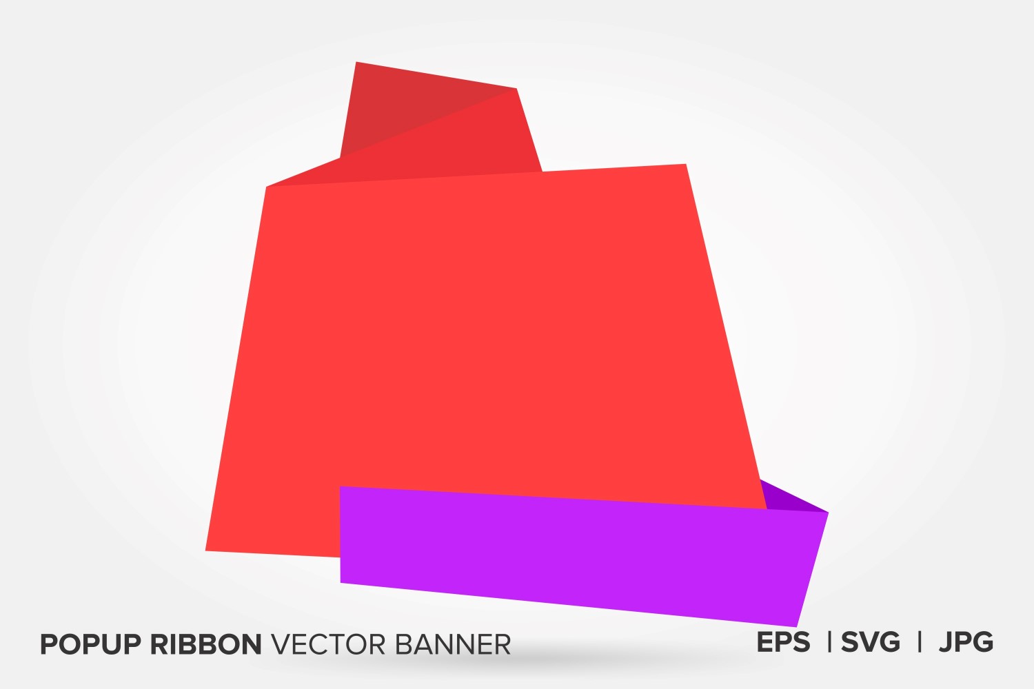 Red And Purple Color Popup Ribbon Vector Banner