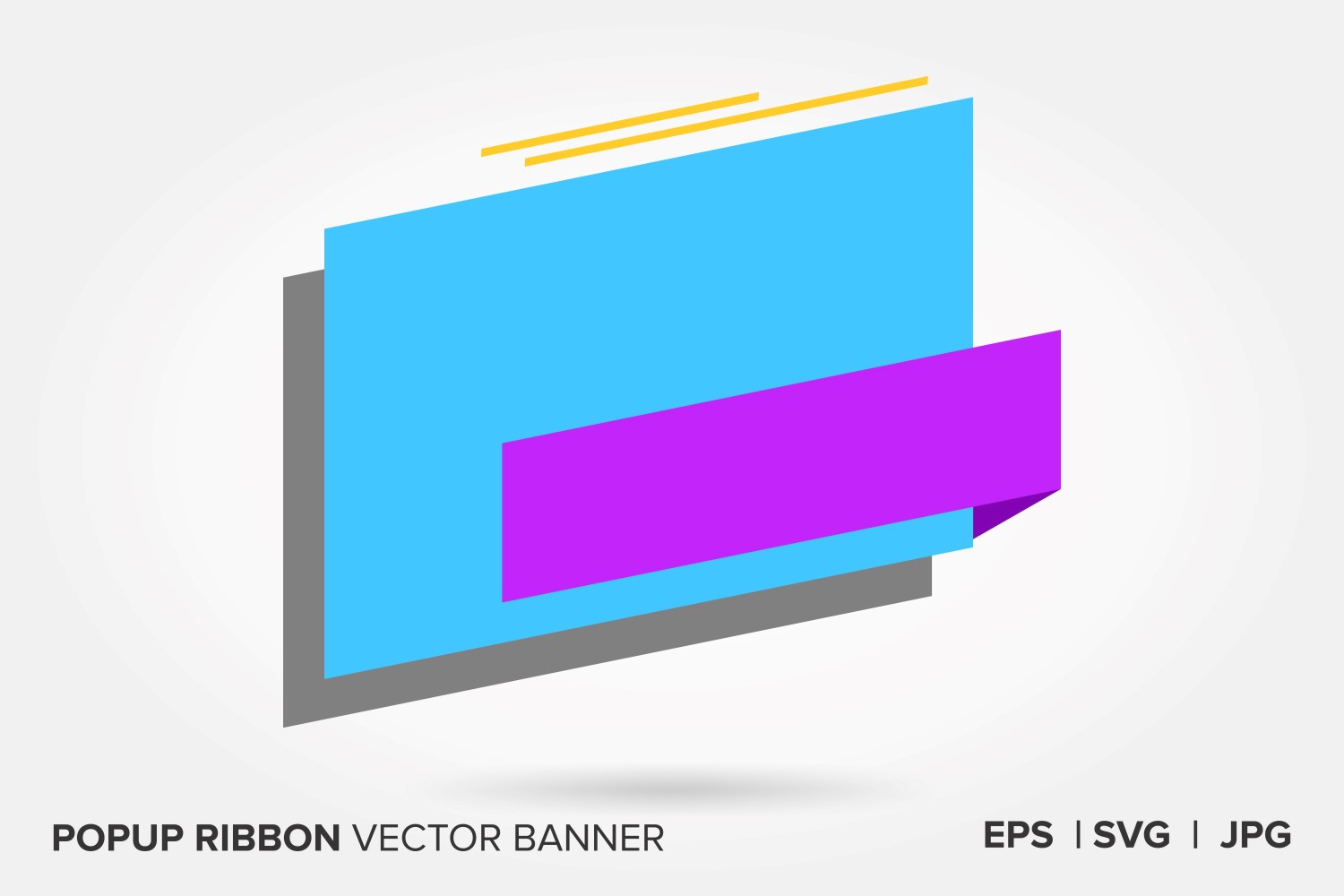 Purple And Sky Blue Color Popup Ribbon Vector Banner