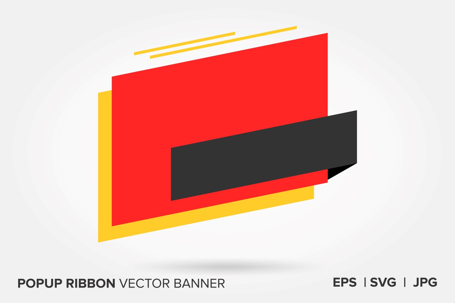 Red And Black Color Popup Ribbon Vector Banner