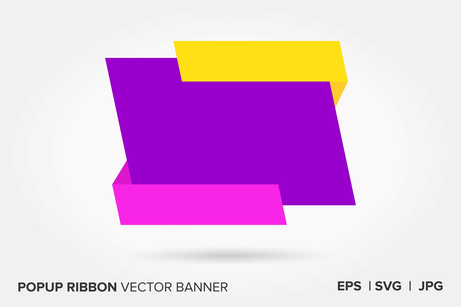 Yellow And Magenta Color Popup  Ribbon Vector Banner