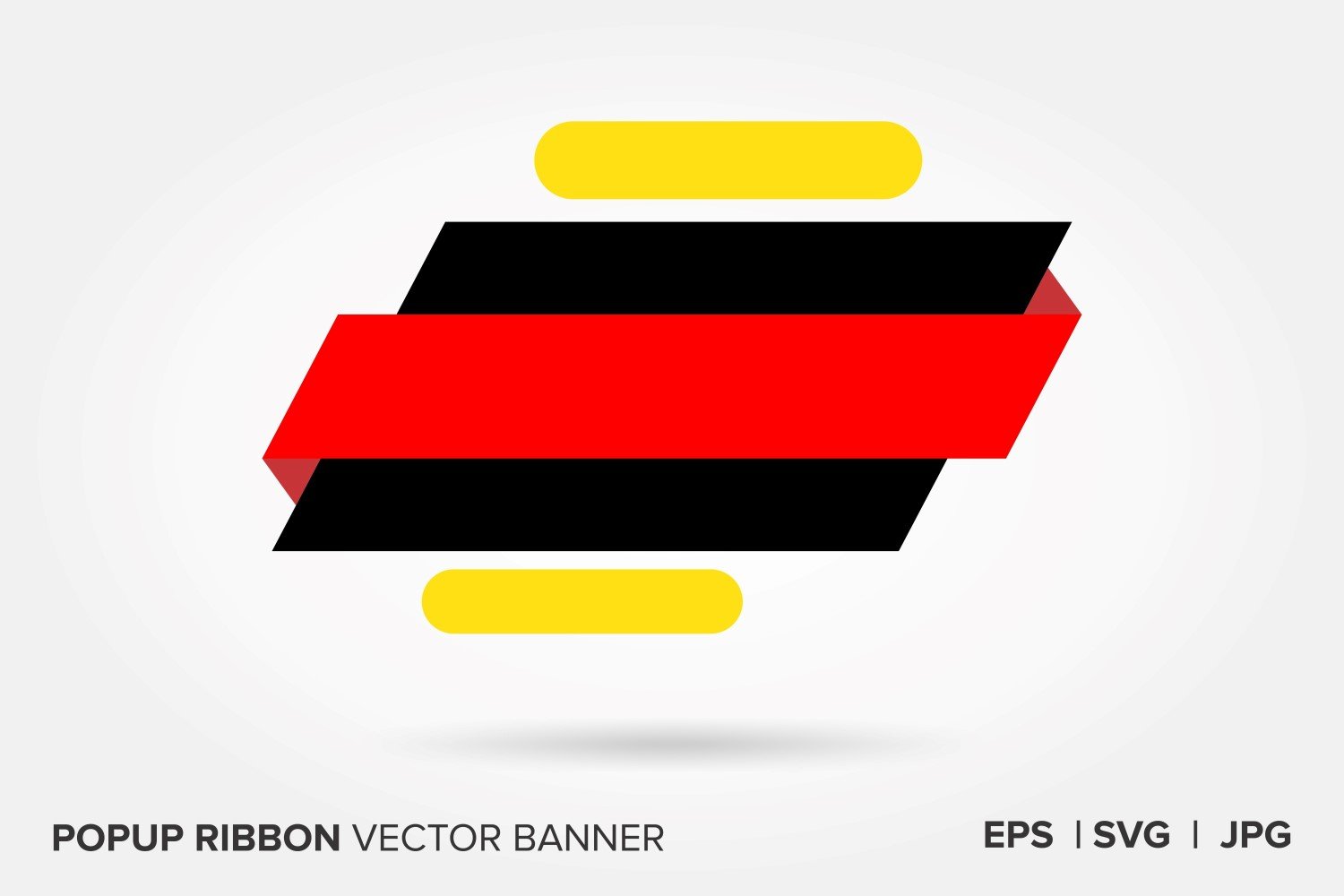 Black And Red Color  Popup Ribbon Vector Banner