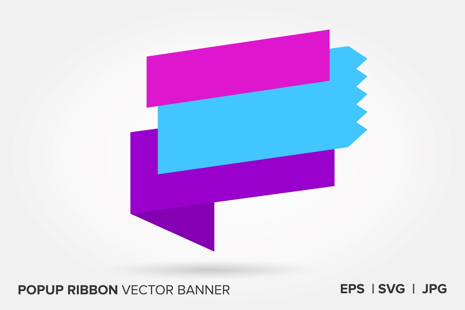 Magenta And Blue Color Popup Ribbon Vector Banner