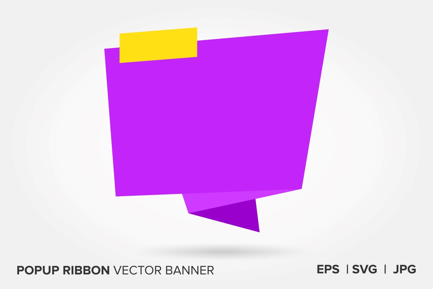 Purple And Yellow Color Popup  Ribbon Vector Banner