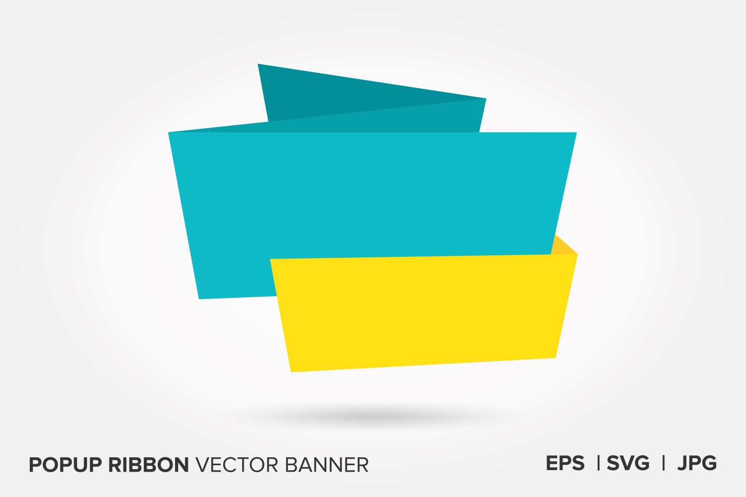 Turquoise And Yellow Color Popup Ribbon Vector Banner