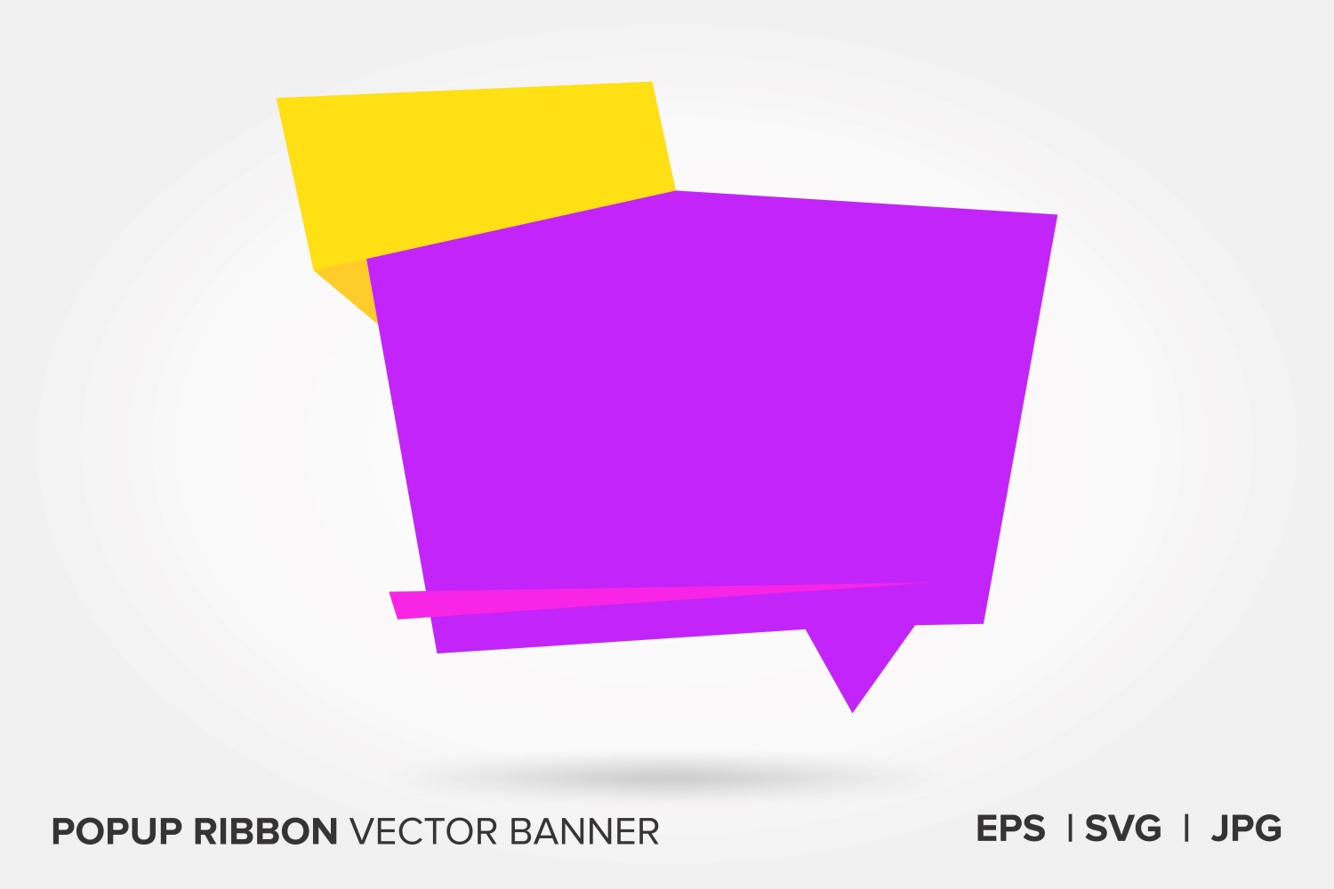 Yellow And Purple Color Popup Ribbon Vector  Banner