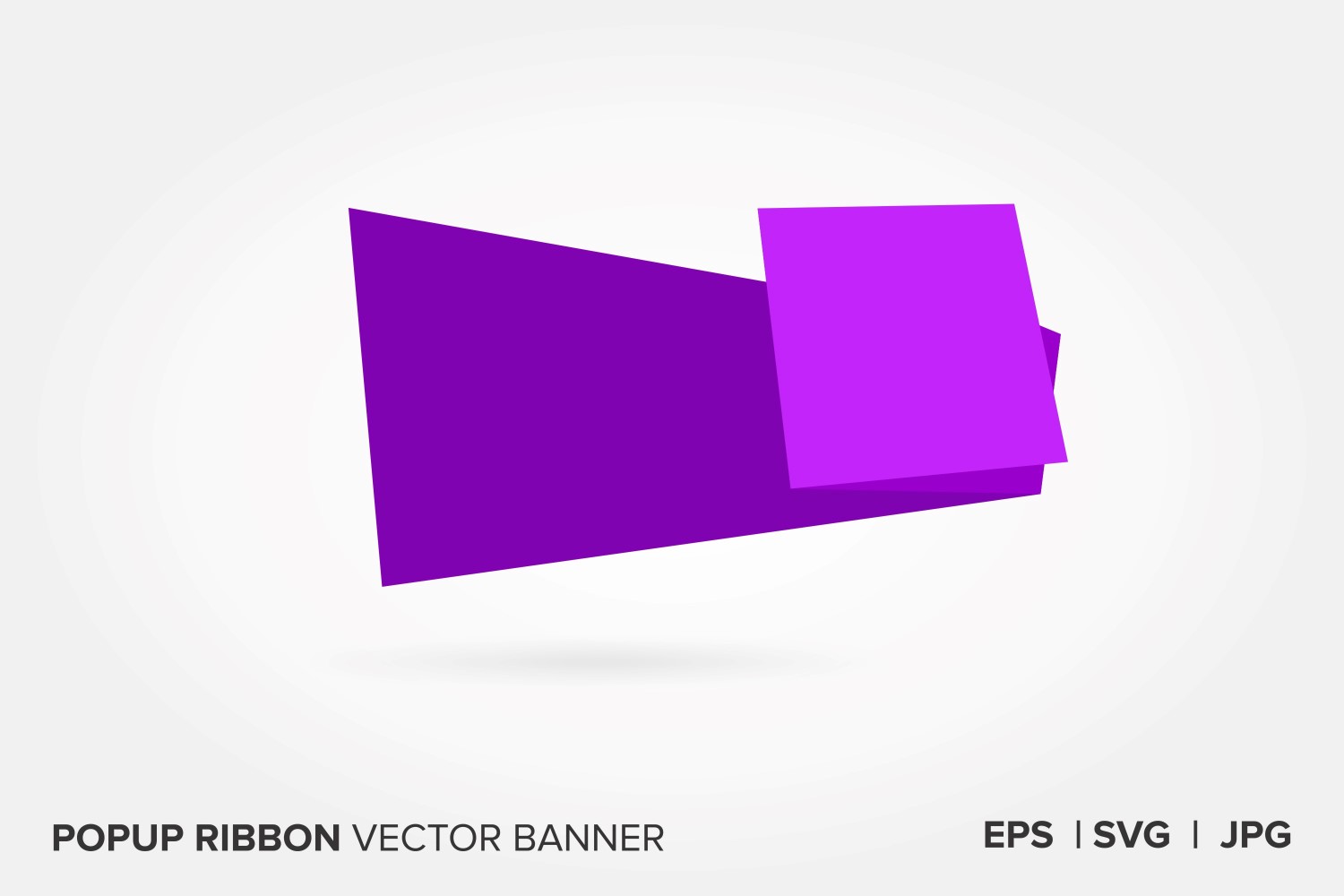 Purple Color Popup  Ribbon Vector Banner