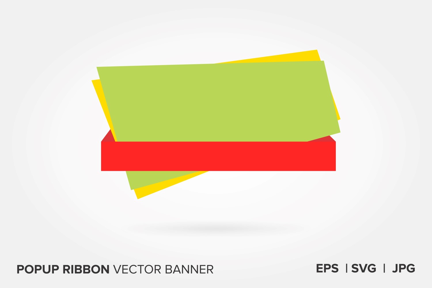 Red And Light Green  Color Popup Ribbon Vector Banner