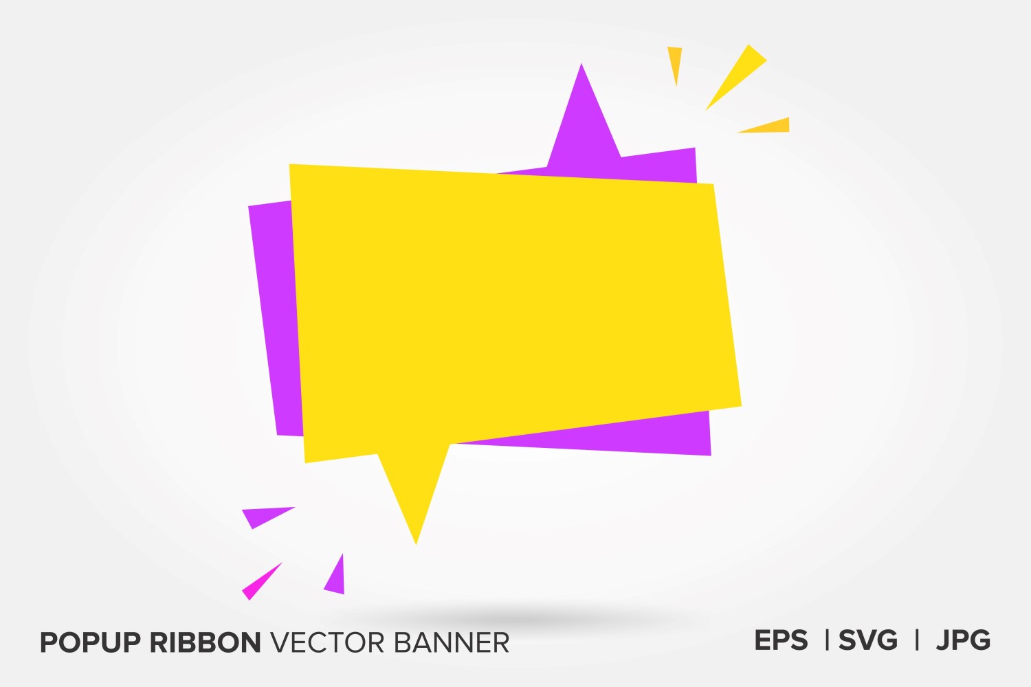 Purple And Yellow  Color Popup Ribbon Vector Banner