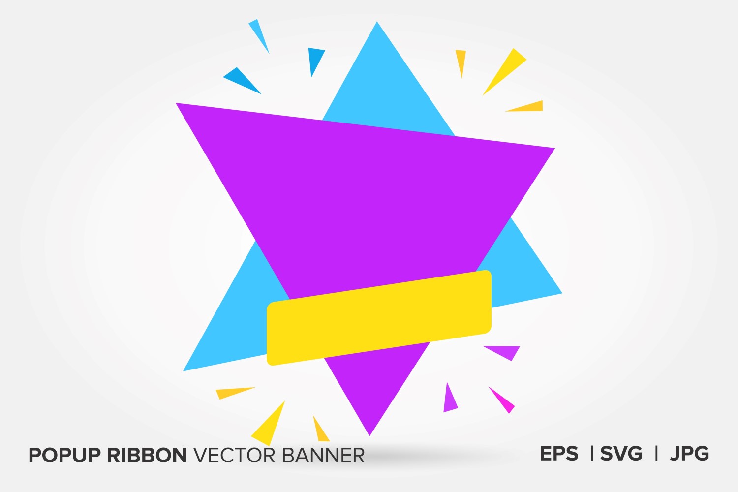 Purple And Blue  Color Popup Ribbon Vector Banner