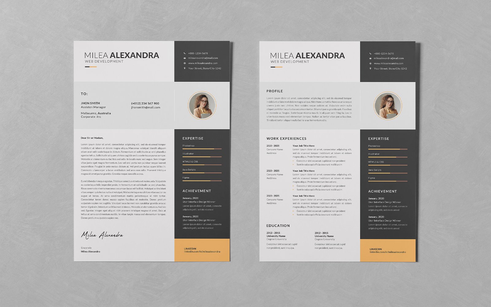 Resume/CV PSD Design Templates Vol 127