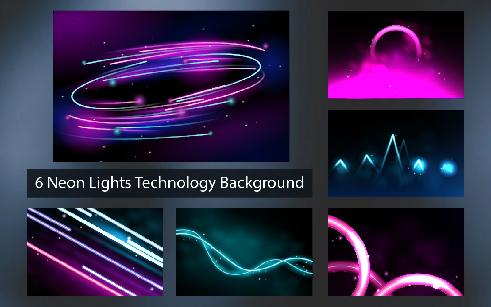 6 Neon Lights Technology Background