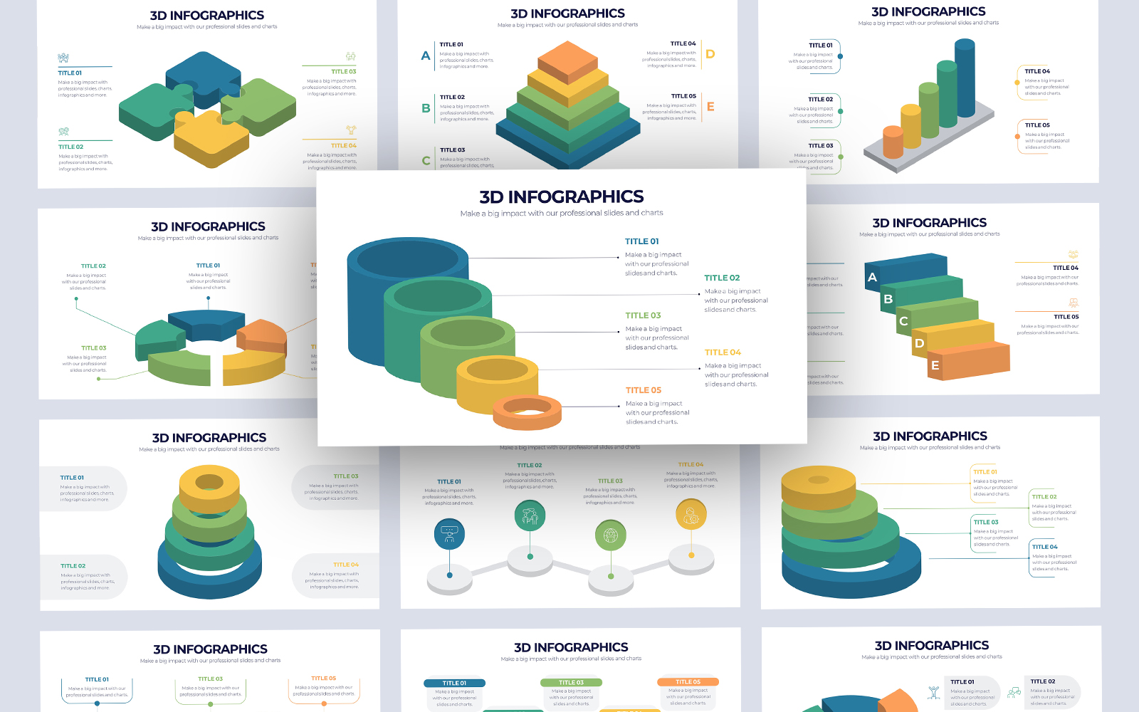 3D Infographic Google Slides Template