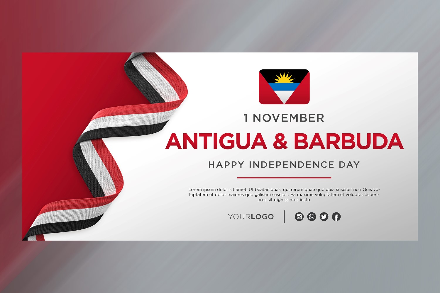 Antigua and Barbuda National Independence Day Celebration Banner, National Anniversary