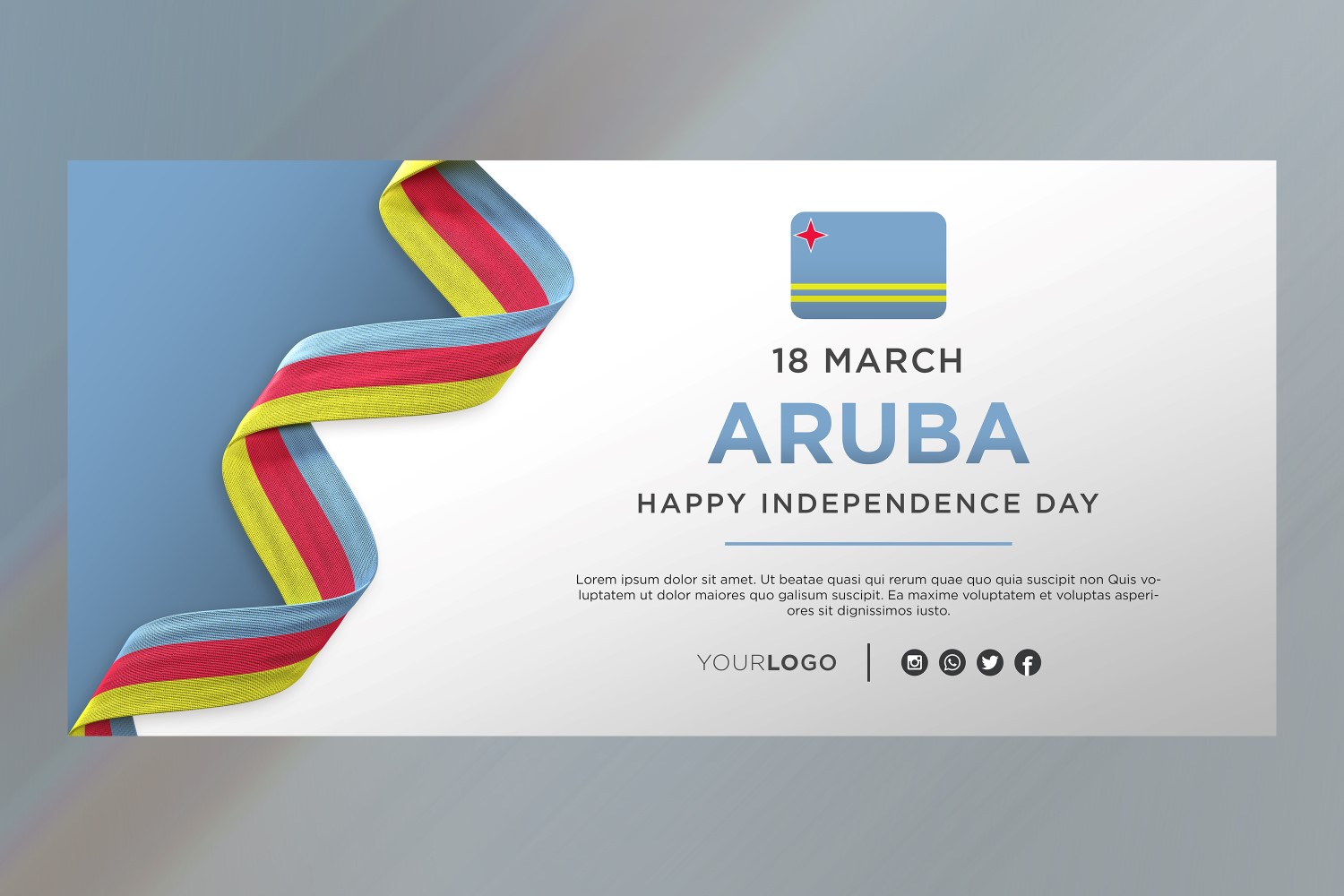 Aruba National Independence Day Celebration Banner, National Anniversary
