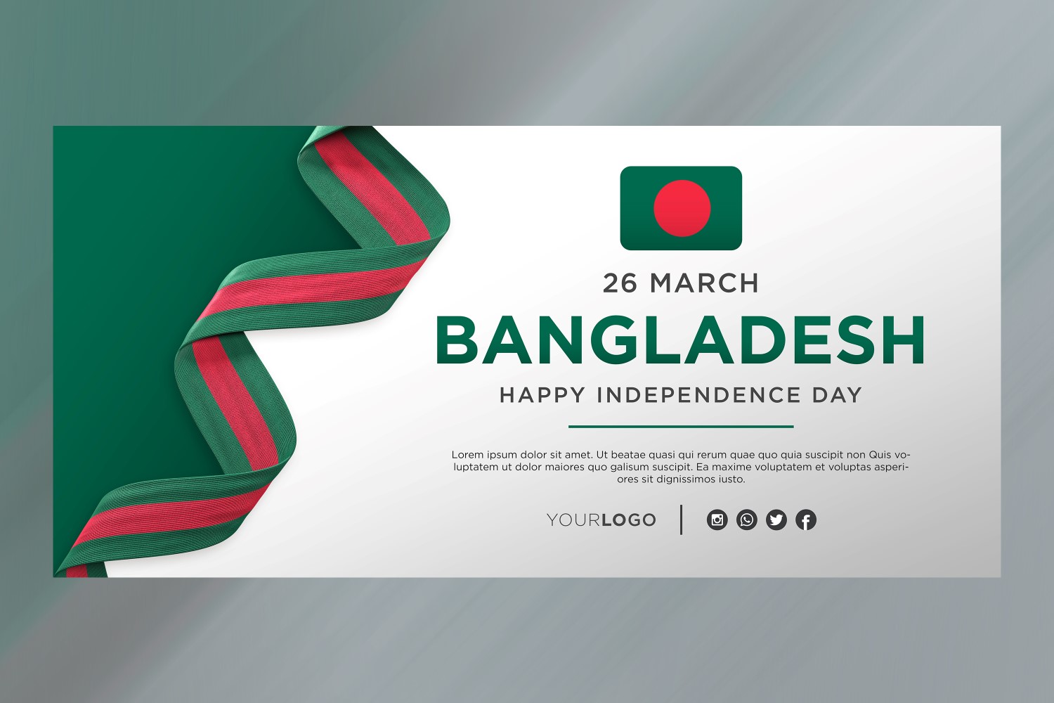 Bangladesh National Independence Day Celebration Banner, National Anniversary