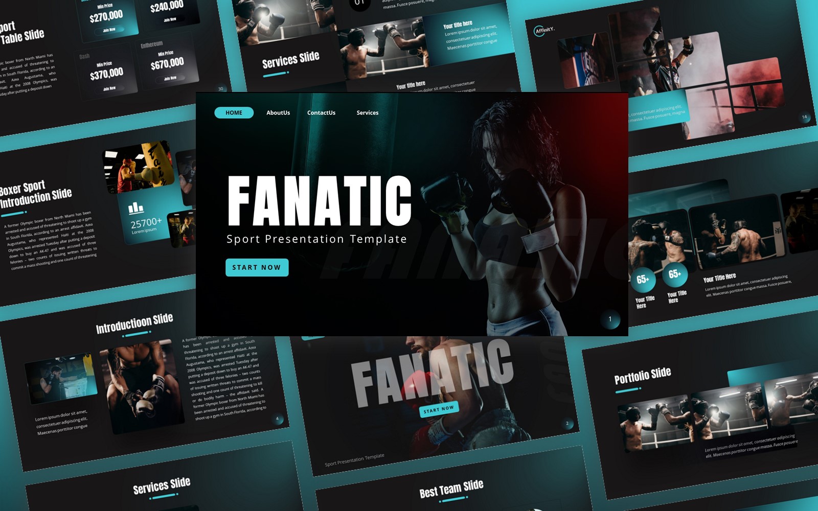 Boxer Fanatic - Sport Multipurpose PowerPoint Template