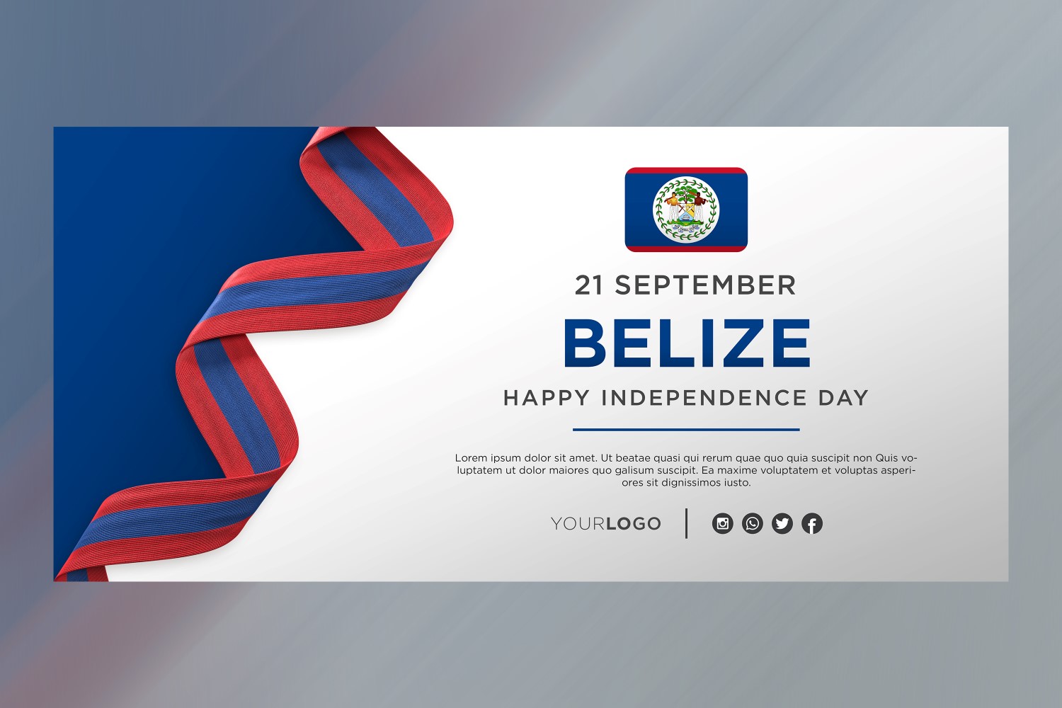 Belize National Independence Day Celebration Banner, National Anniversary