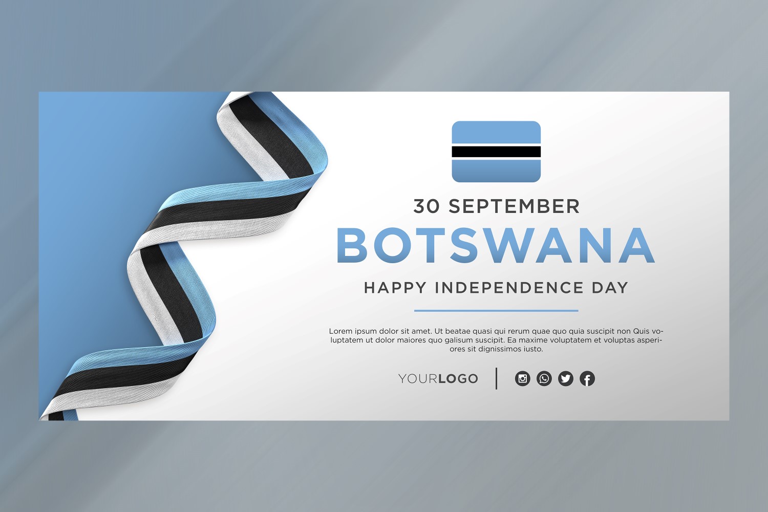 Botswana National Independence Day Celebration Banner, National Anniversary