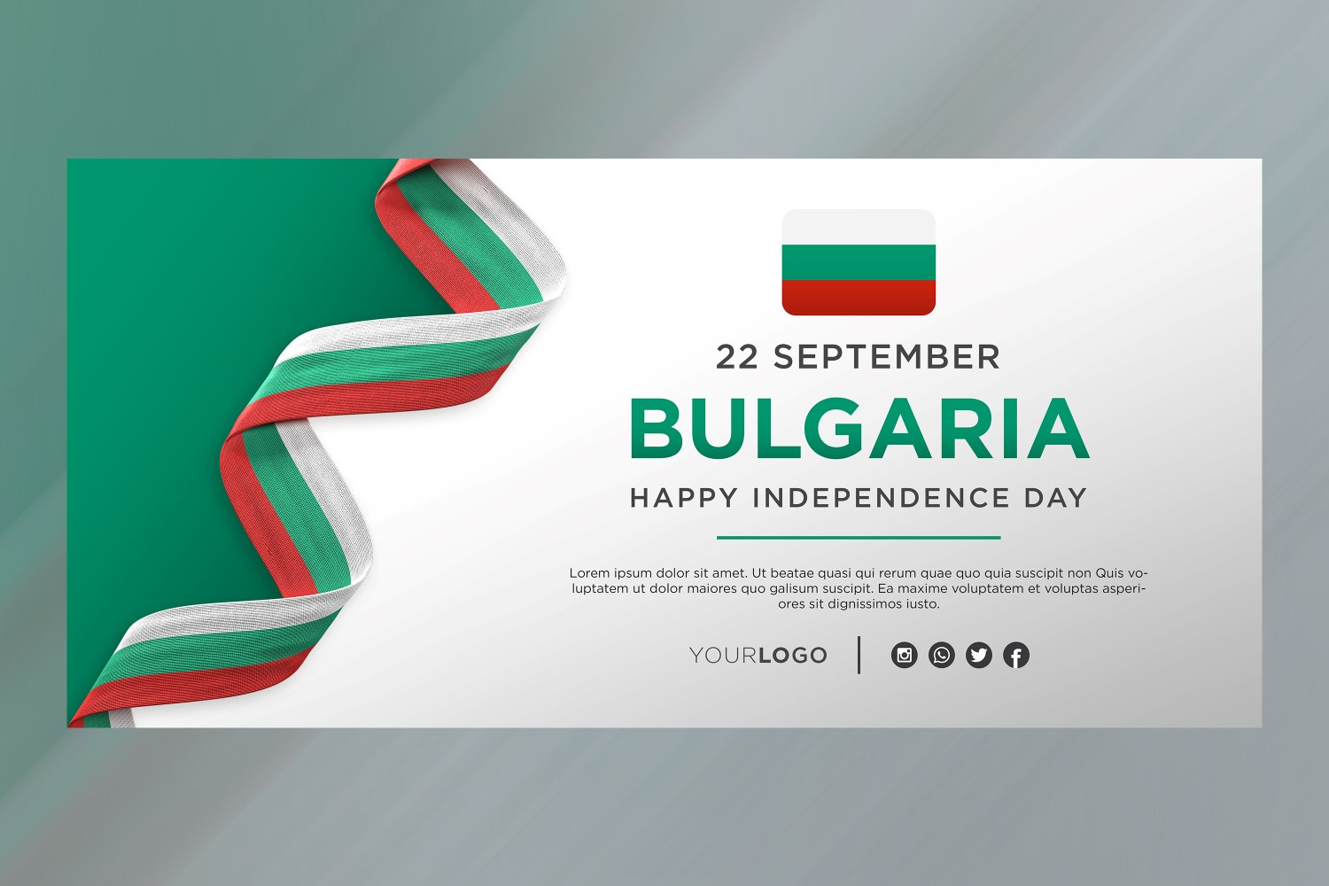 Bulgaria National Independence Day Celebration Banner, National Anniversary