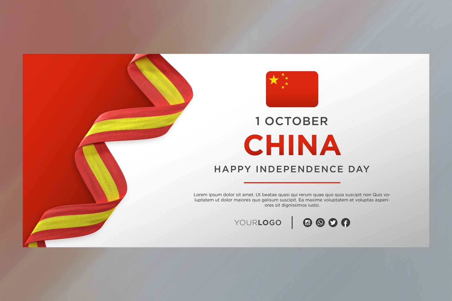 China National Independence Day Celebration Banner, National Anniversary