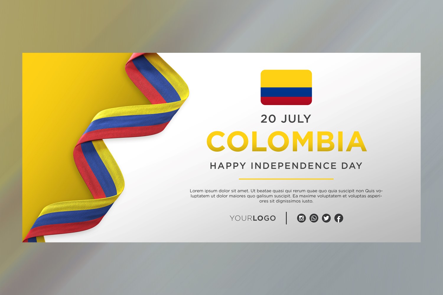 Colombia National Independence Day Celebration Banner, National Anniversary