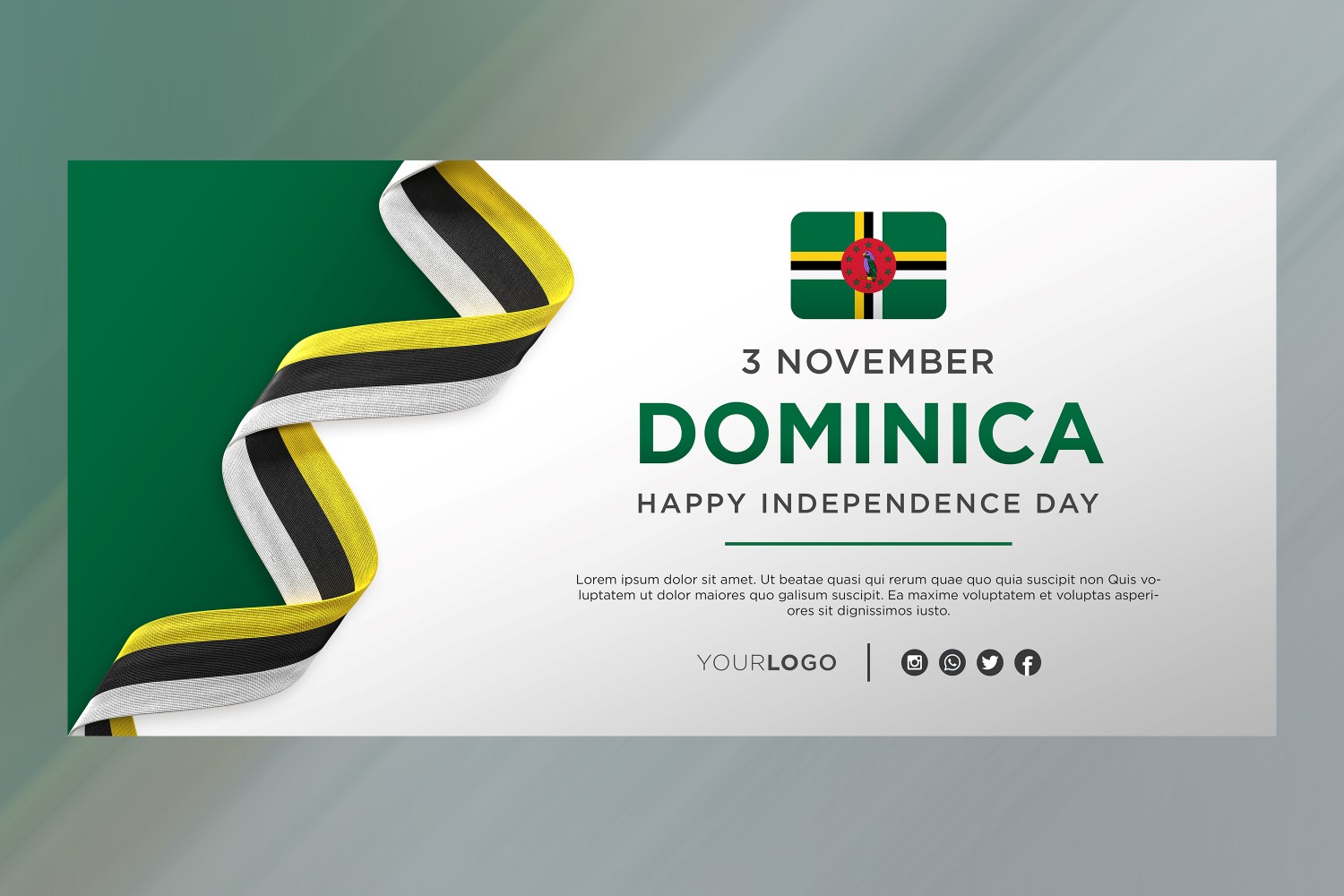 Dominica National Independence Day Celebration Banner, National Anniversary