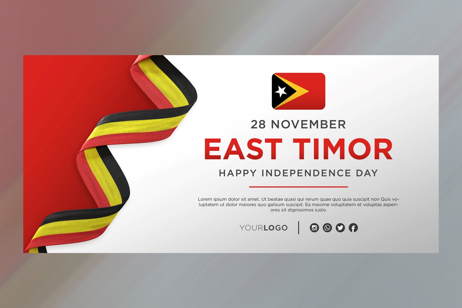 East Timor (see Timor-Leste) National Independence Day Celebration Banner, National Anniversary