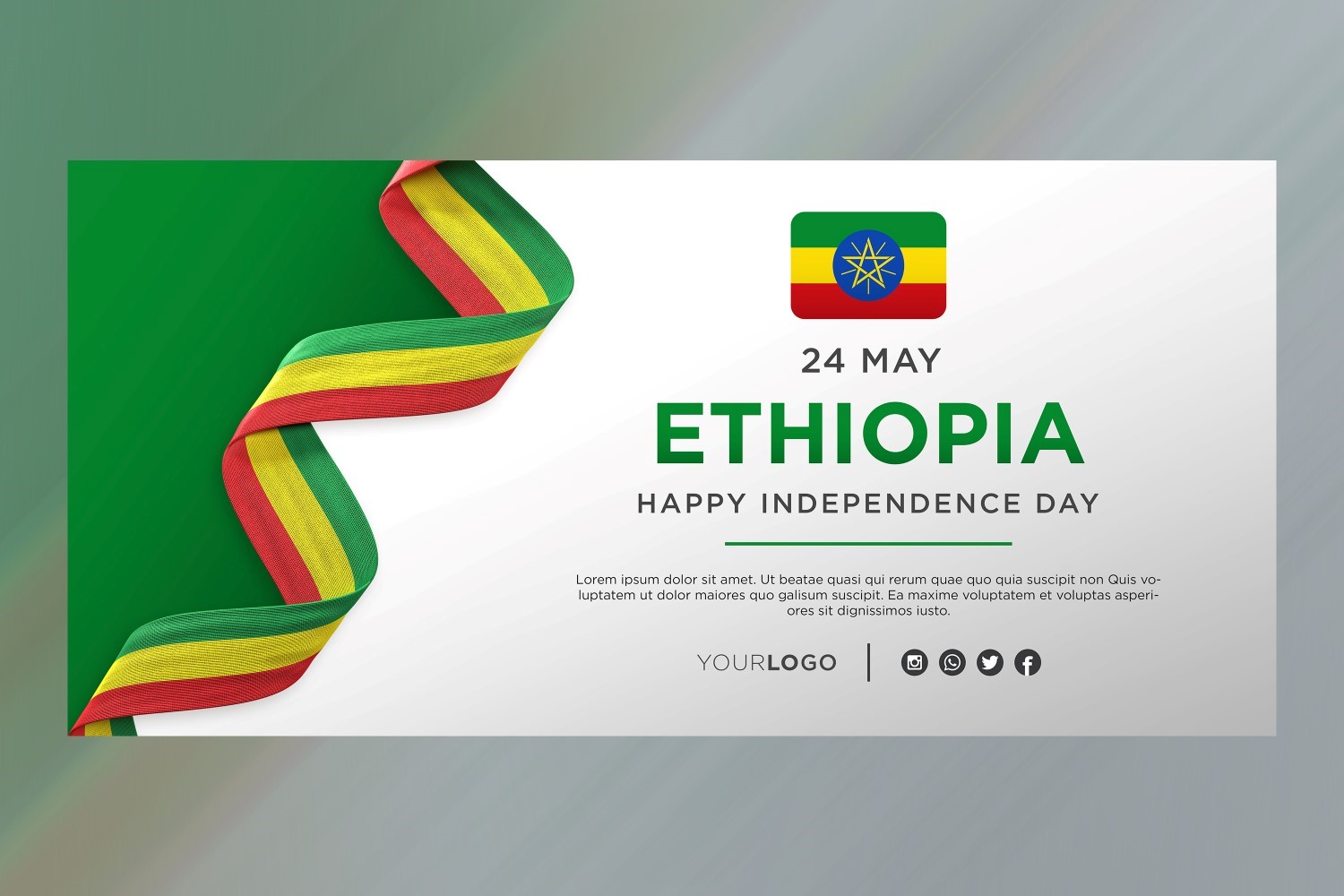 Ethiopia National Independence Day Celebration Banner, National Anniversary