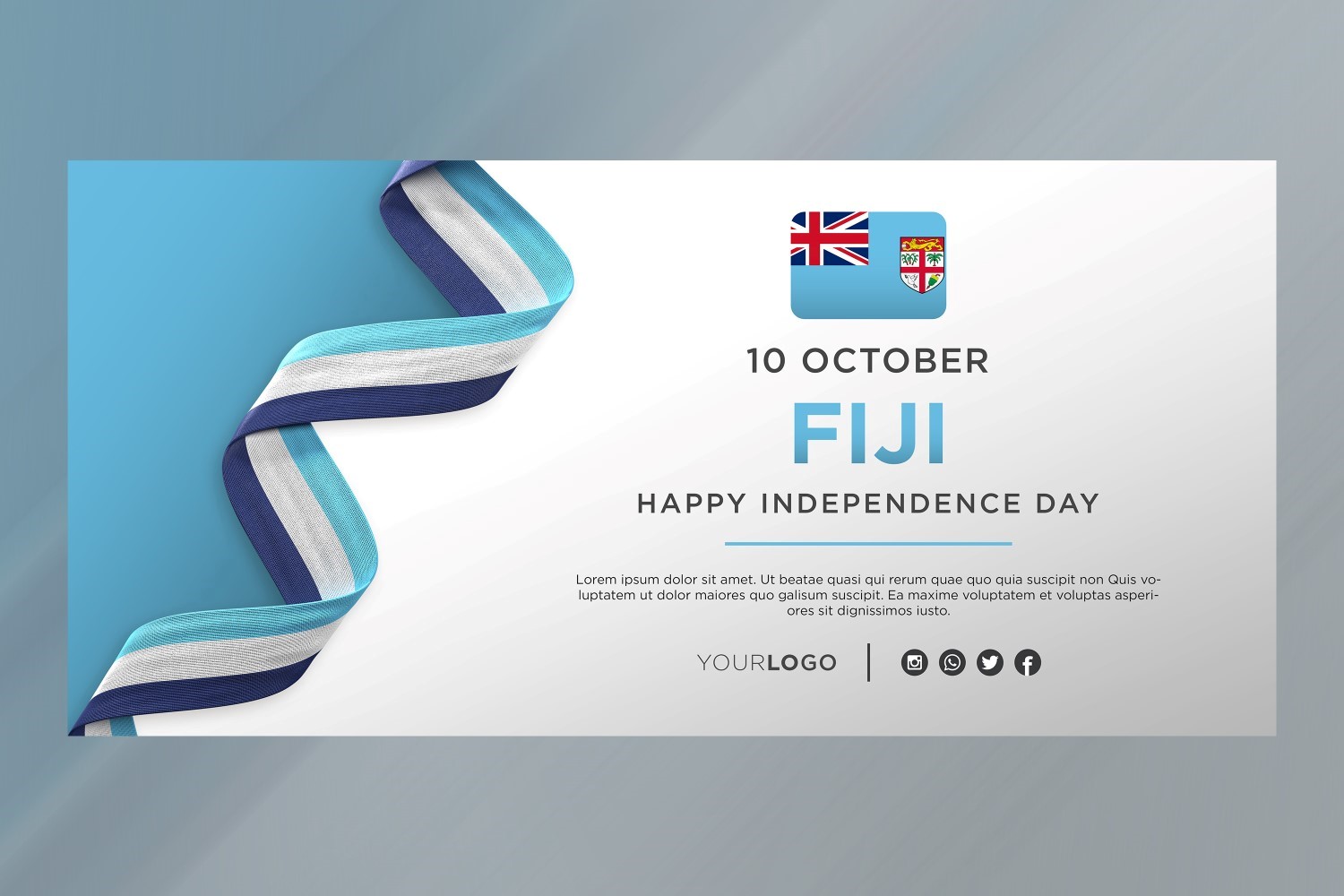 Fiji National Independence Day Celebration Banner, National Anniversary