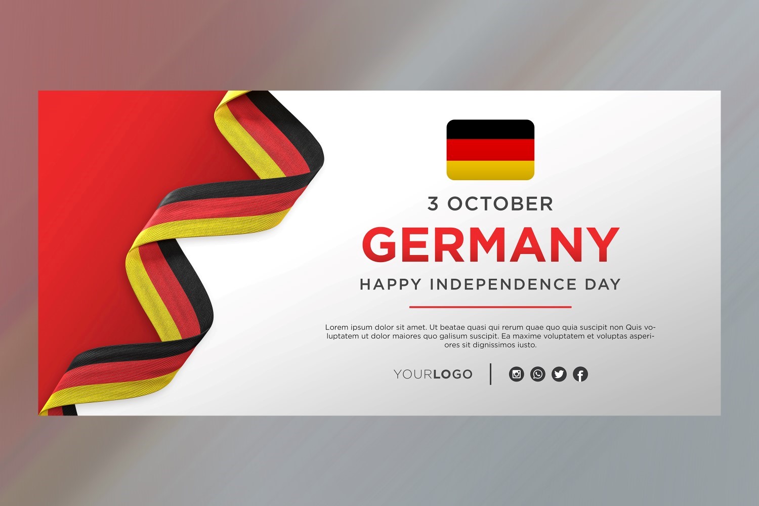 Germany National Independence Day Celebration Banner, National Anniversary
