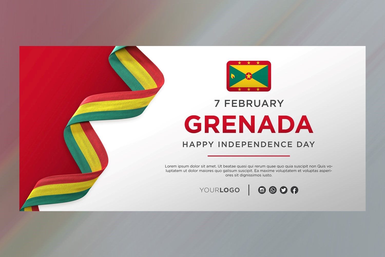 Grenada National Independence Day Celebration Banner, National Anniversary
