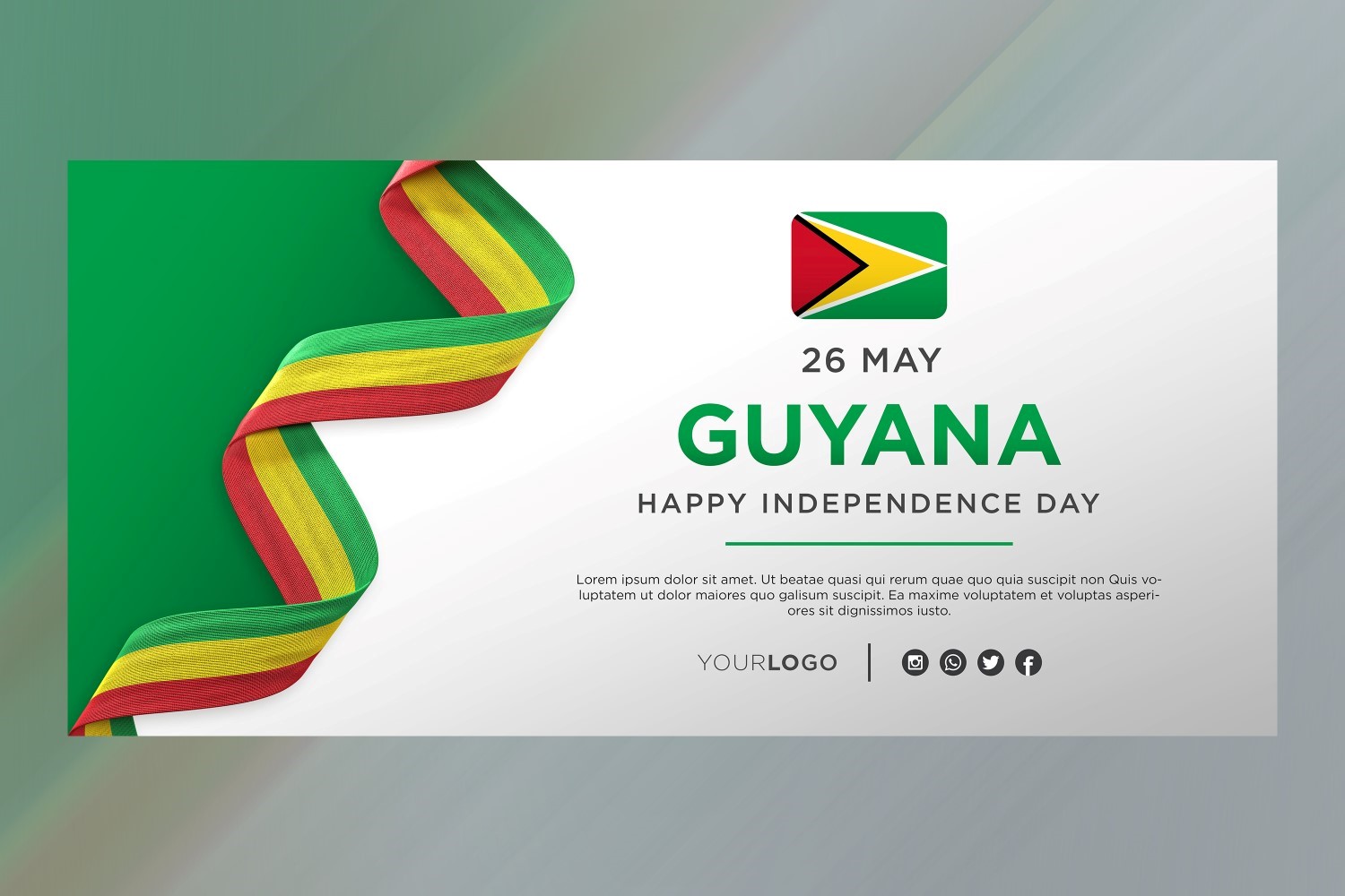 Guyana National Independence Day Celebration Banner, National Anniversary