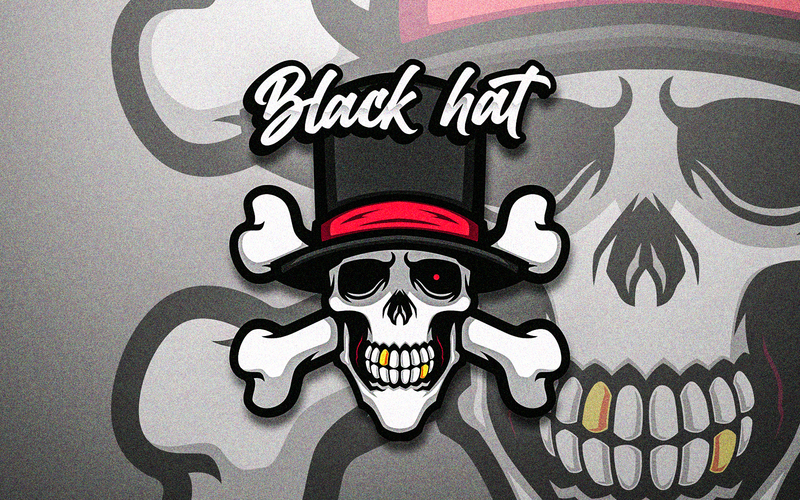 Black Hat Pirate Skull Corssbone Vector Mascot