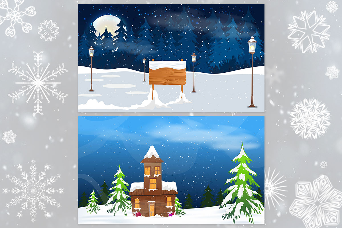 Winter Forest  Background Bundle