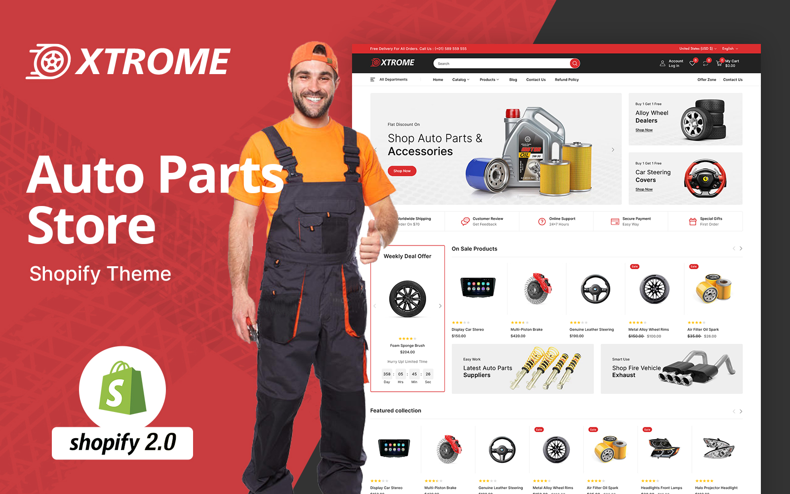 Xtrome - Auto & Spare Parts Store Shopify Theme