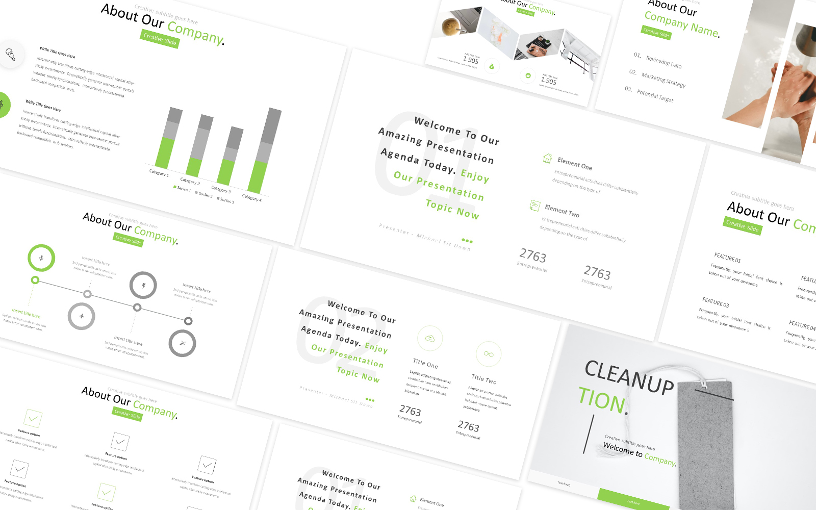 Cleanuption Company Powerpoint Template