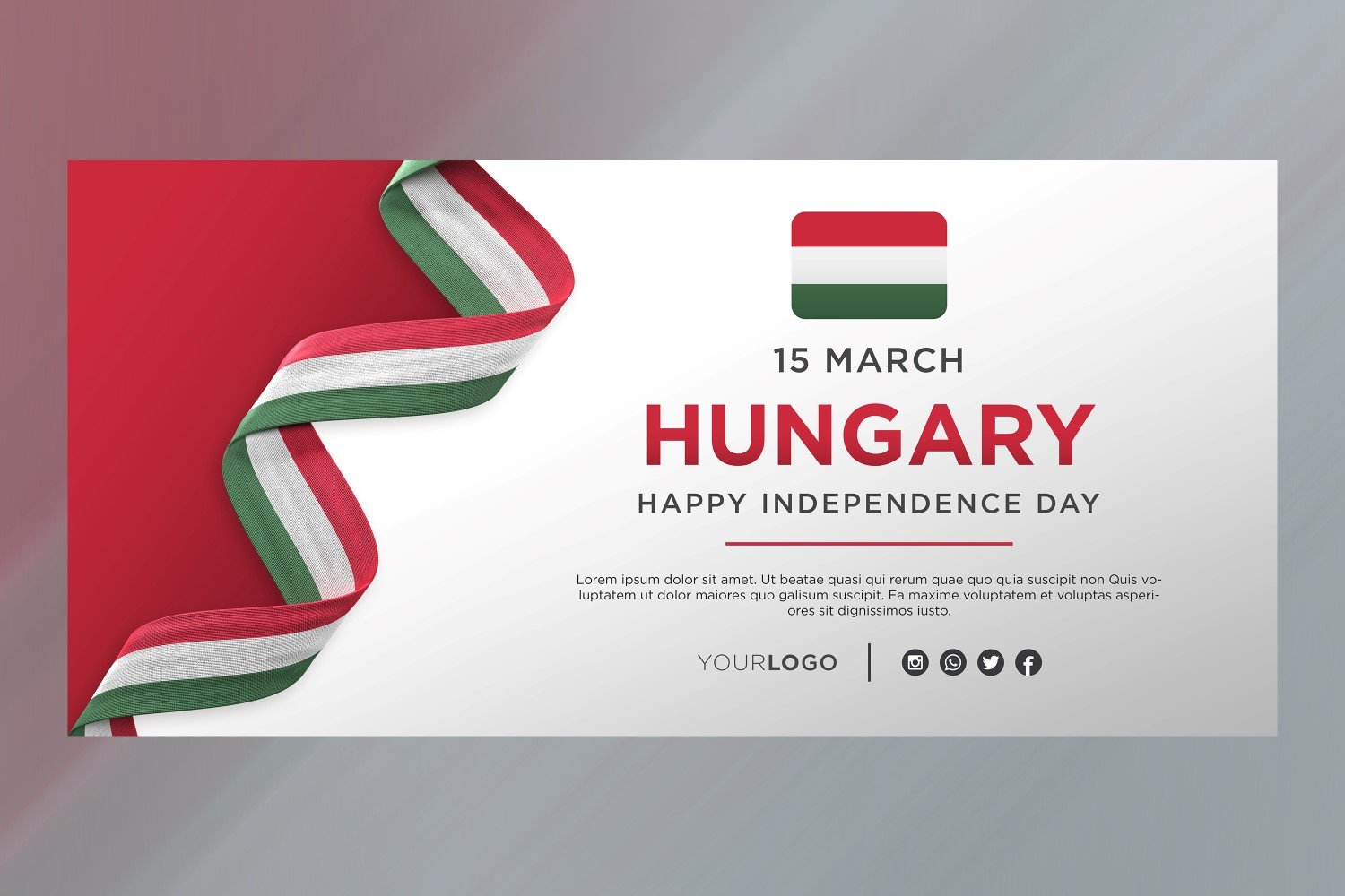 Hungary National Independence Day Celebration Banner, National Anniversary