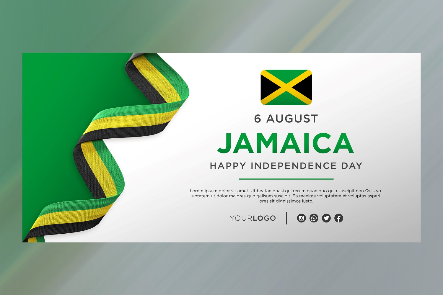 Jamaica National Independence Day Celebration Banner, National Anniversary