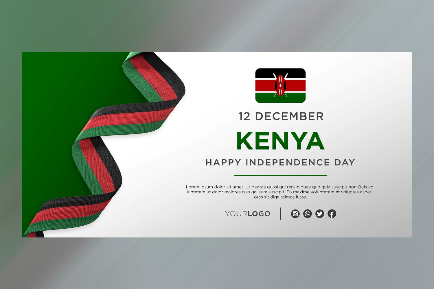 Kenya National Independence Day Celebration Banner, National Anniversary