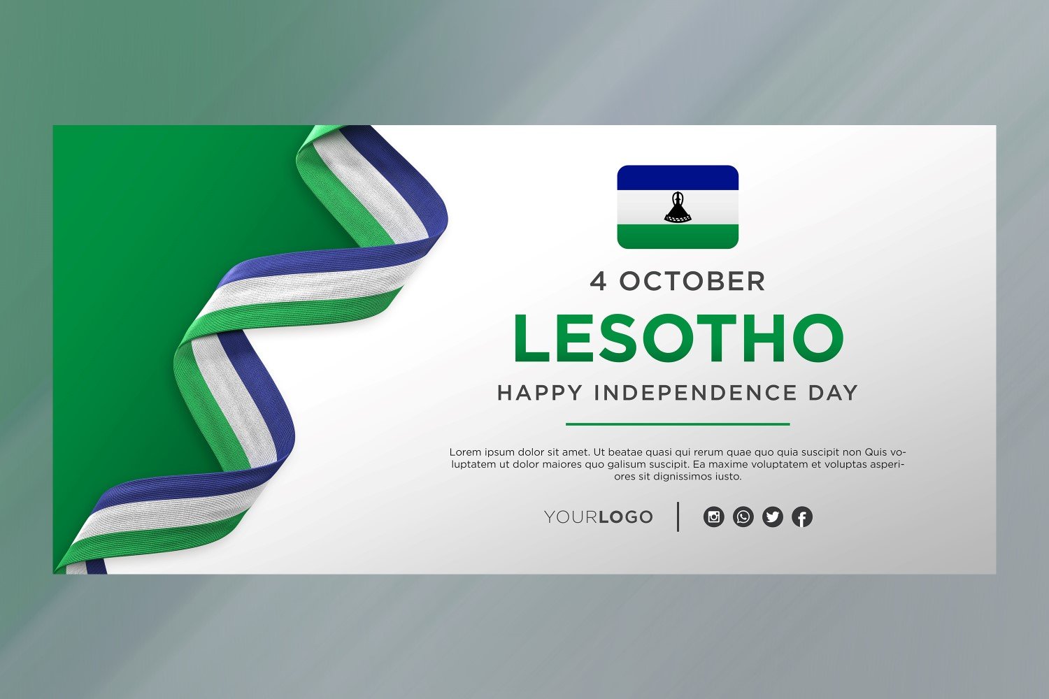 Lesotho National Independence Day Celebration Banner, National Anniversary