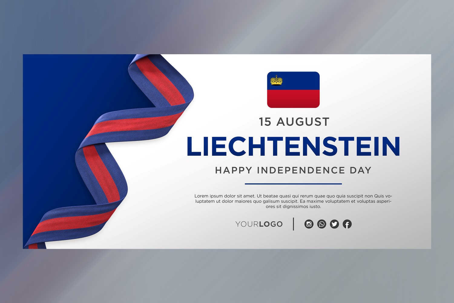 Liechtenstein National Independence Day Celebration Banner, National Anniversary