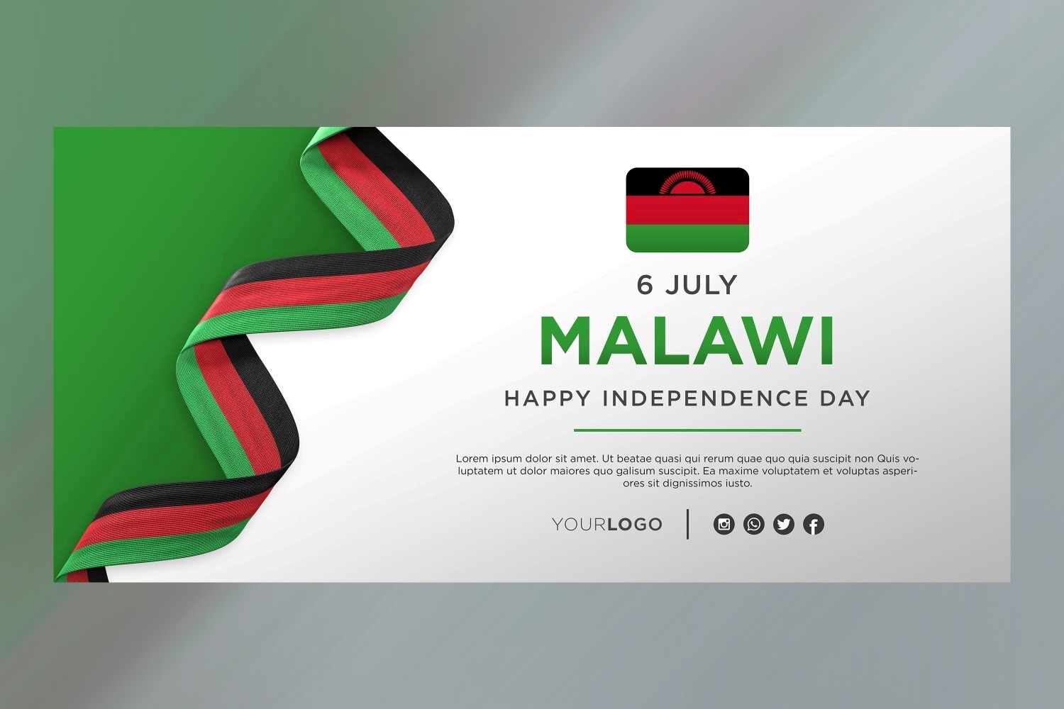 Malawi National Independence Day Celebration Banner, National Anniversary