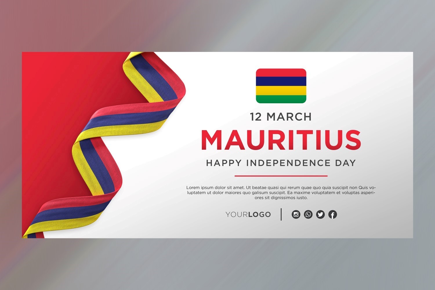 Mauritius National Independence Day Celebration Banner, National Anniversary