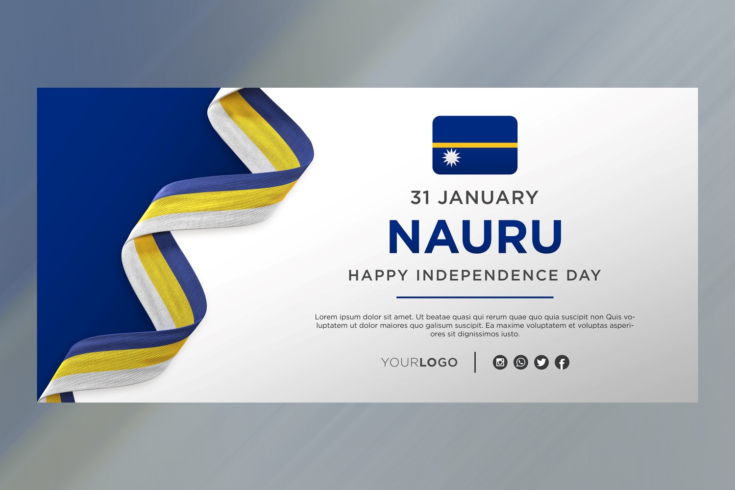 Nauru National Independence Day Celebration Banner, National Anniversary
