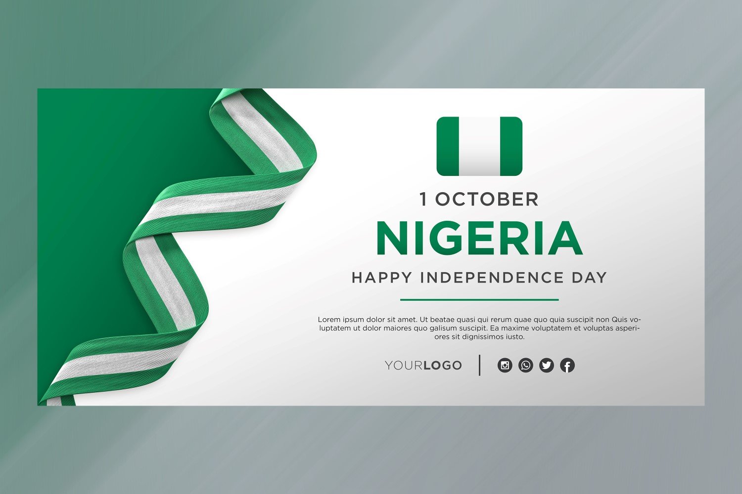 Nigeria National Independence Day Celebration Banner, National Anniversary