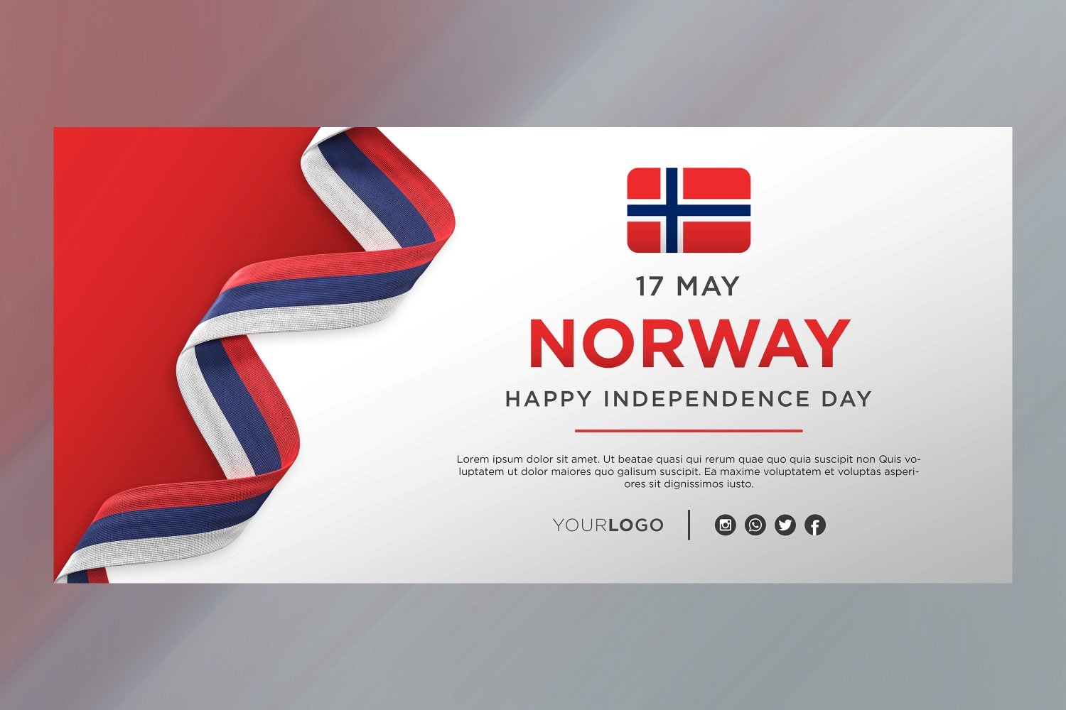 Norway National Independence Day Celebration Banner, National Anniversary
