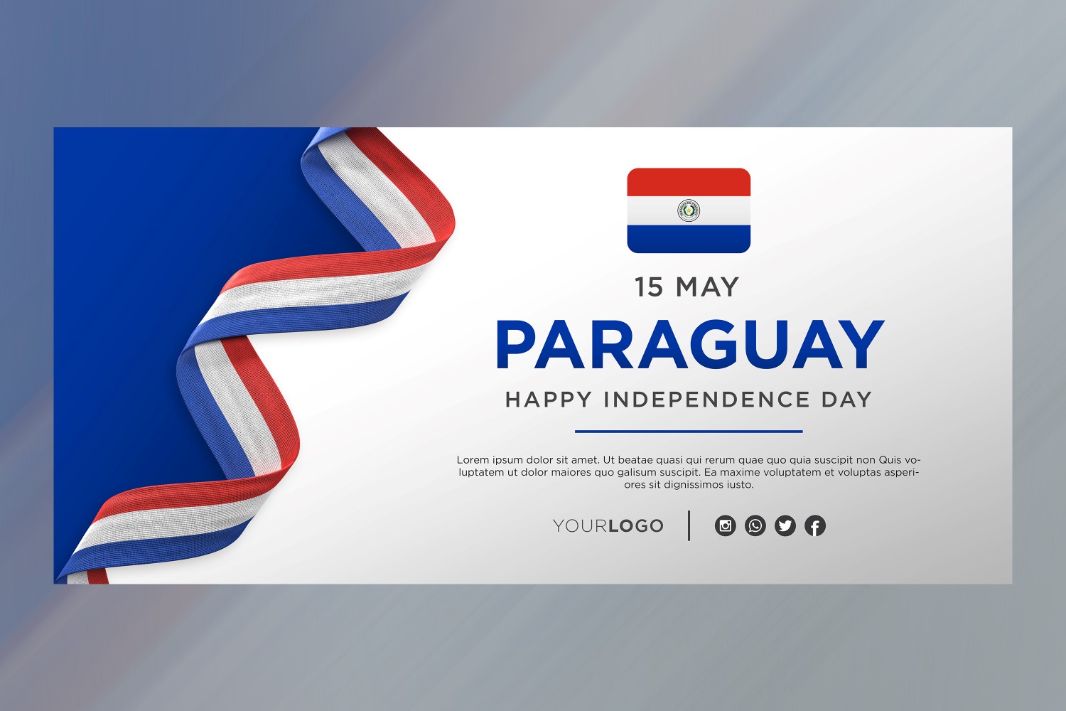 Paraguay National Independence Day Celebration Banner, National Anniversary