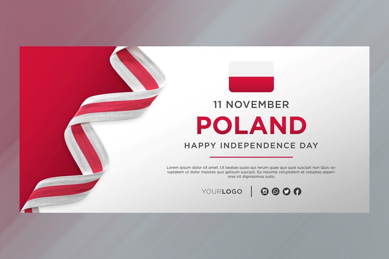 Poland National Independence Day Celebration Banner, National Anniversary